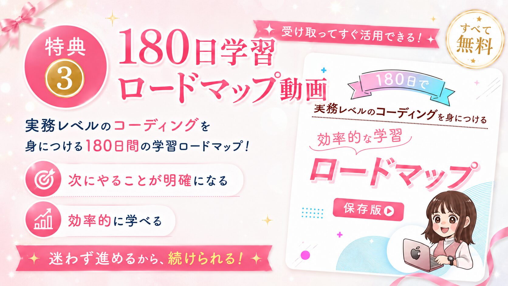 180日で実務レベルのコーディングを身につける学習ロードマップ動画のサムネイル