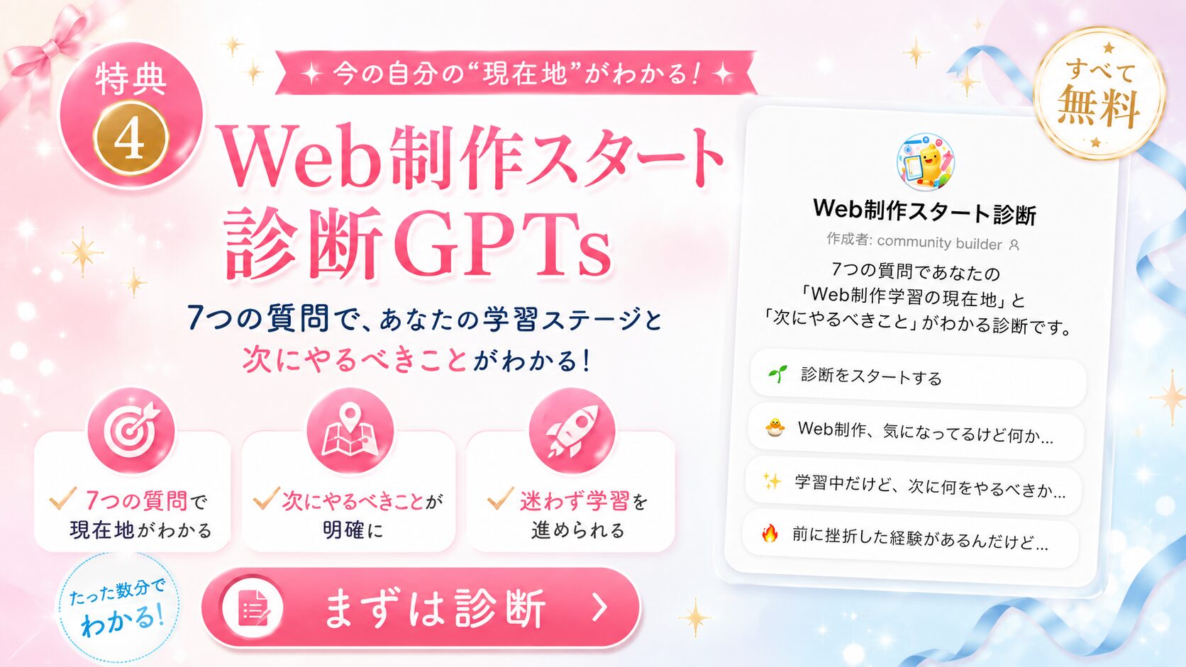 Web制作スタート診断GPTsの画面